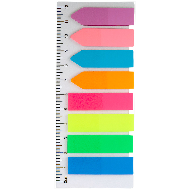 Закладки пластикові Axent Delta D2451 12х45 мм, 200 штук, неонового кольору